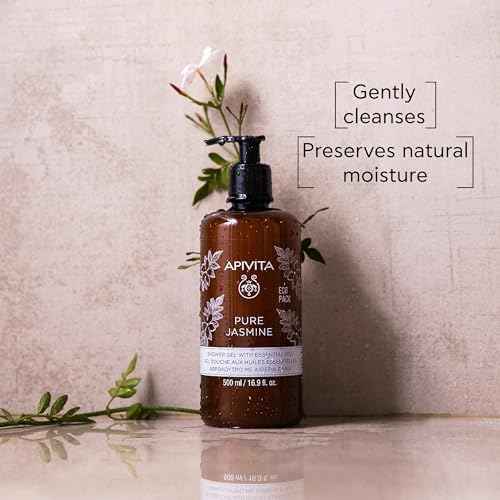 APIVITA Pure Jasmine Shower Gel | Gently Cleanses, Hydrates & Preserves Skin's Moisture with Jasmine & Propolis