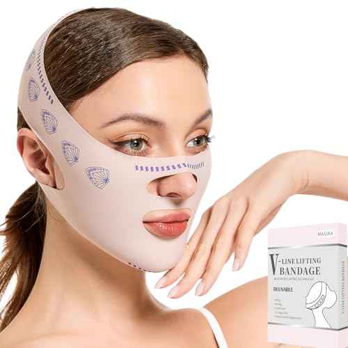 MASIKA Chin Strap for Sleeping£¬V-Line Mask,£¬V-Line Lifting Chinstrap£¬Jaw Exerciser, Reusable Face Strap.Jaw Strap,Jawline Shaper,Double chin strap£¬Chin lifting strap£¬Face lifting strap£¬Leaf,M