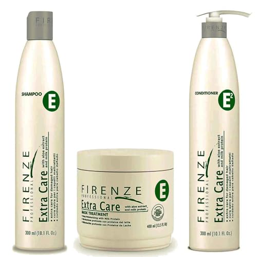 Firenze Professional Extra Care Trio ? Shampoo 300ml/10.1 fl oz, Conditioner 300ml/10.1 fl oz & Mask Treatment 400ml/13.5 fl oz ? Nourishing Hair Care Set