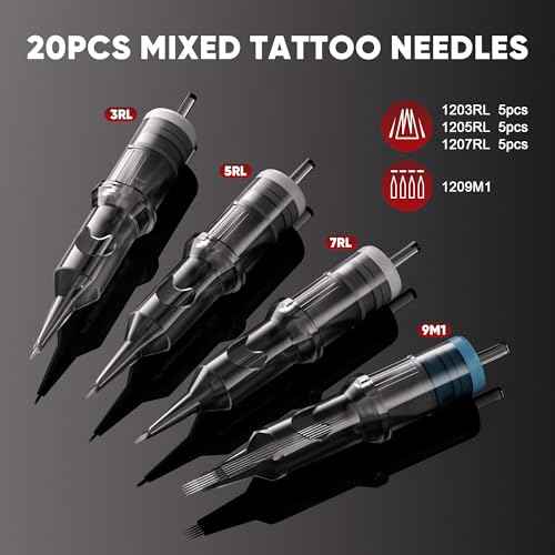 Wireless Tattoo Gun Kit - Professional Rotary Tattoo Pen Machine Kits with LED Display, Complete Beginners Tattoo Supplies Set with 20Pcs Cartridge Needles for Artists Beginner