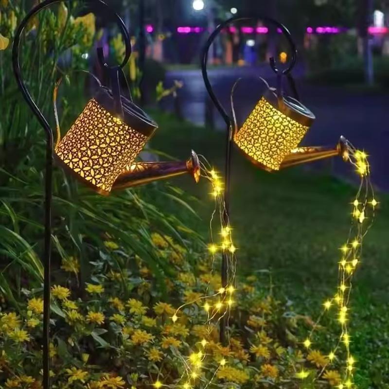 2-Pack Solar Watering Can String Lights - Outdoor Garden Decor