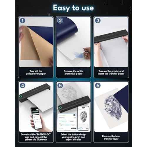 2025 New Wireless Tattoo Stencil Printer with 10 pcs of Transfer Paper,Tattoo Printer Machine for Tattoo Artists& Beginners,Compatible with Phone&PC