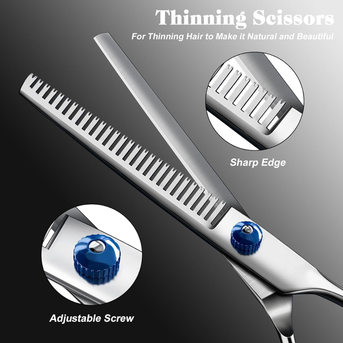 Professional 4-in-1 Pet Grooming Scissors Kit with Safety Round Tips for Dogs & Cats