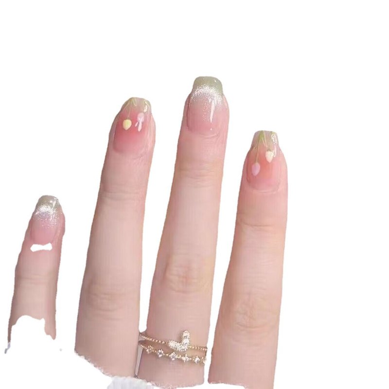 Green Cat Eye Tulip Nail Tips