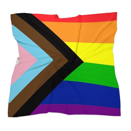 Agender Pride Flag Bandana for Men Women Square Headscarf Handkerchief Silk Neck Scarf Headbands Headwrap