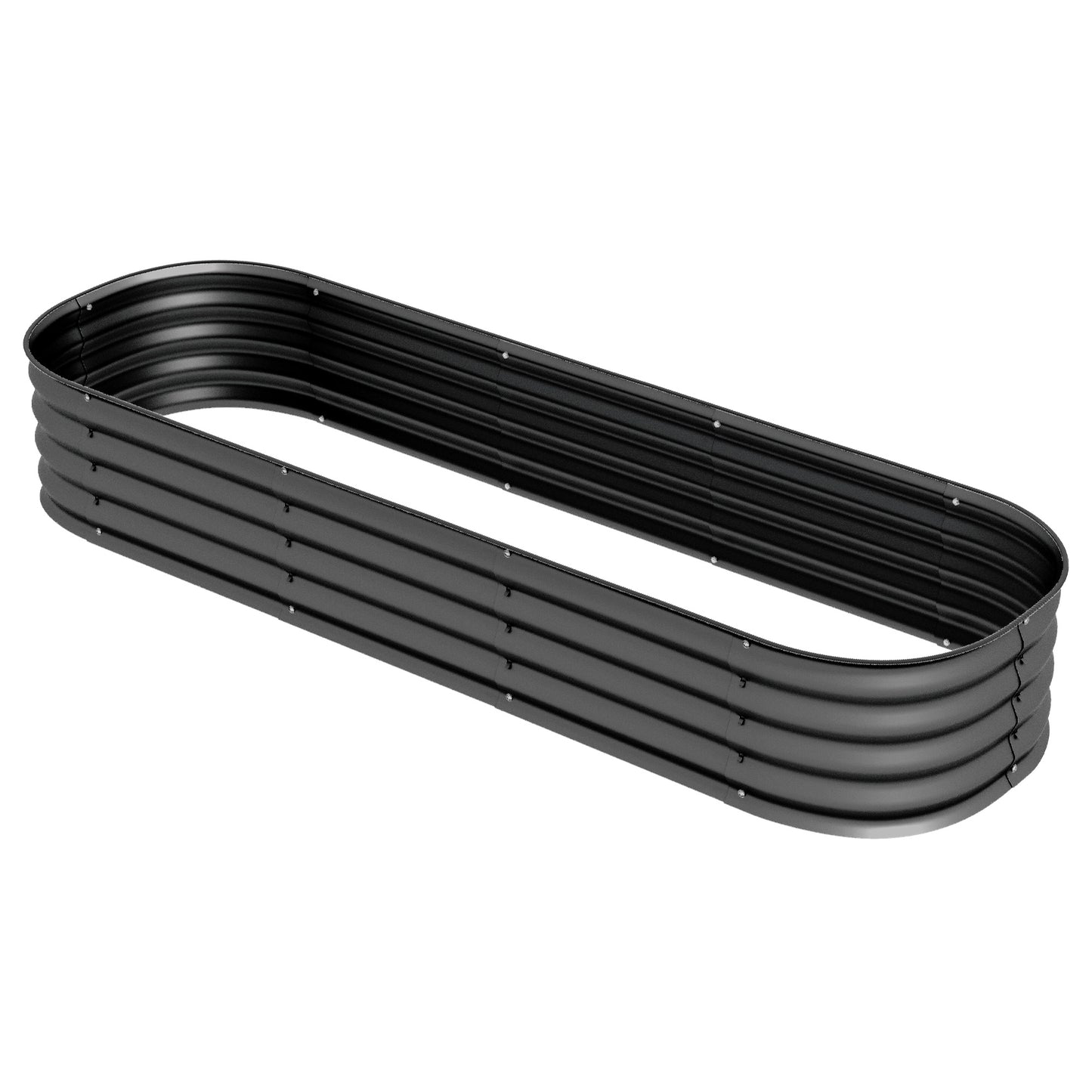 Galvanized Raised Garden Bed Kit - Metal Planter Box with Safety Edging, Dark Gray, 76.75 x 24.5 inches