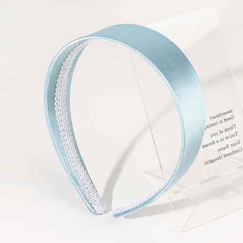 Ivyu Cinderella Blue Headband for Women Light Blue Teal Headband Large Thick Wide Headbands 70s Headband for Girls