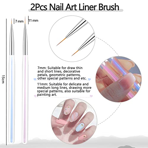 BQAN 5pc Nail Art Brush Set - Ombre, Design, UV Gel, Professional Nail Art Brushes