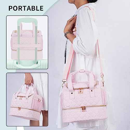 Nail Polish Organizer Case Fits Nail Lamp and 30 Bottles,Nail Organizers and Storage for Nail Tech Travel,Pretty Nail Polish Storage Bag Fits Nail Kit & Manicure Tools (Patented)