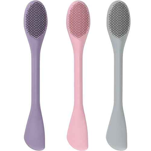 Silicone Face Mask Applicator 3 Packs, Huare Technology Facial Mask Brushes for Mud,Clay,Charcoal Mixed Mask,Soft Makeup Beauty Brush Tools for Apply Cream,Lotion (Pink+Purple+Gray)