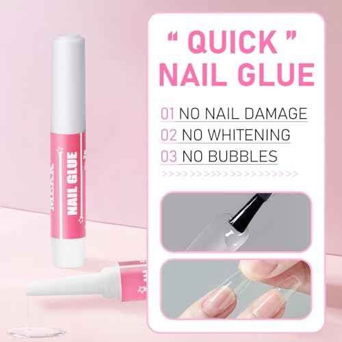 MEKK Nail Glue,Super Strong & Long-Lasting Nail Glue for Acrylic Nails,Press Ons & Nails Tips,Professional Adhesive for Nail Art Supplies,0.07OZ/PCS (12PCS)