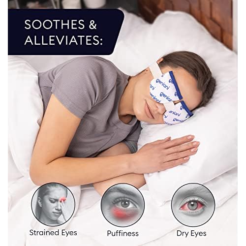 GENIANI Microwave Heated Warm Compress for Dry, Tired Eyes, Effective Moist Heat Eye Mask - (Pack of 1, White)