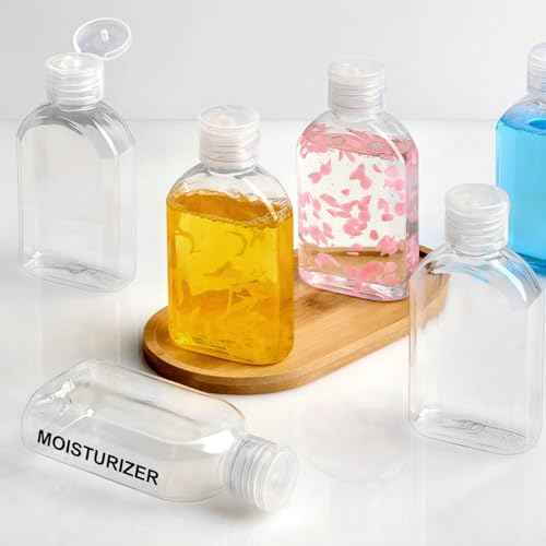 TUZAZO 6 Pack Travel Bottles for Toiletries 3.4oz/100ml Travel Size Containers TSA Approved, Clear Plastic Lotion Bottle Refillable Squeeze Bottles with Flip Cap for Shampoo, Conditioner & Lotion