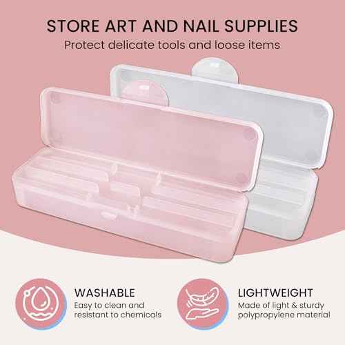Beauticom Double-Layer Personal Storage Storage Case for Professional Nail Art Pens, Nail Brush, Tools (Frosted White)
