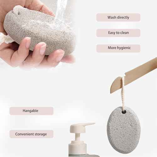 2PCS Natural Foot Pumice Stone£¬Natural Lava Pumice Stone for Feet, Foot Scrubber£¬Effective Pedicure Tools for Dead Skin and Callus Removal (Grey)