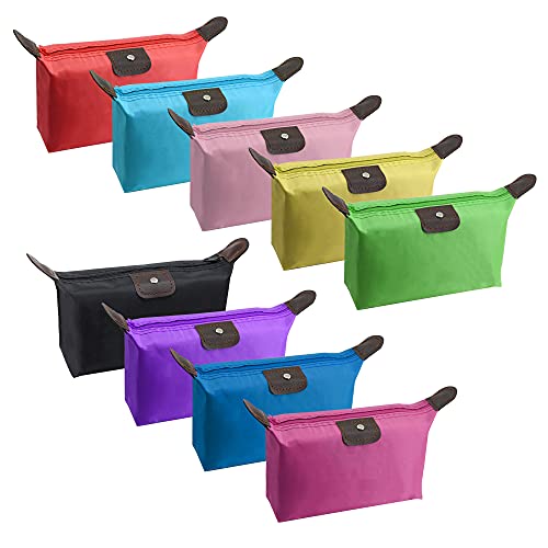 YAODHAOD Makeup Bag Bulk Toiletry Pouch Waterproof Cosmetic Storage Bags,with Zipper Travel Toiletry Organizer Packing Bag Accessory Organizer for Women and Men (9 Colors)