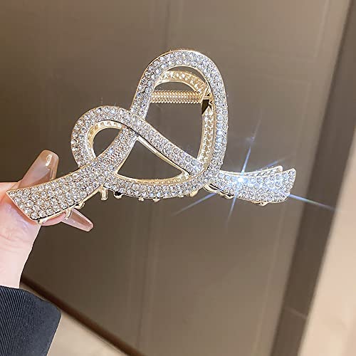Rhinestone Hair Clips For Women£¬4inch Crystal Hair Catch Barrette Metal Jaw Clamp For Girls£¬Fancy Rhinestone Claw Fashion Hair Accessories For Lady'S Gift