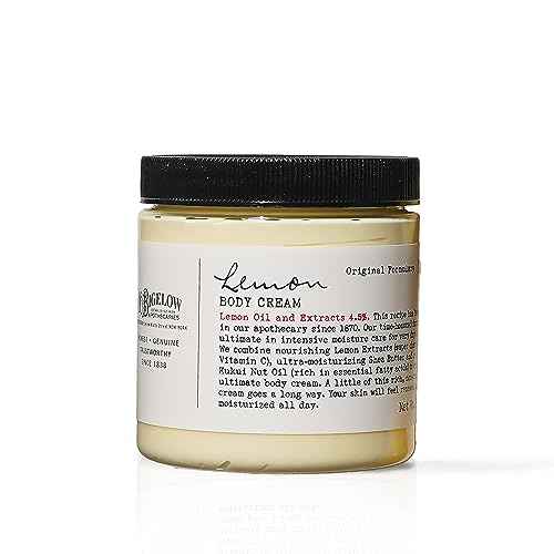 C.O. Bigelow Lemon Body Cream 8oz, Lotion for Dry Skin with Shea Butter & Lemon Extract, Moisturizing Body Lotion and Hand Treatment