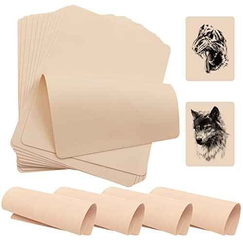 20 Sheets Tattoo Fake Practice Skins - Double Sides 86 Blank Fake Skin for Tattoo Artists