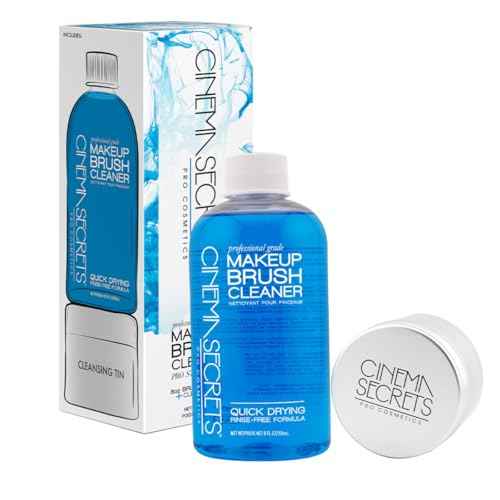 Cinema Secrets Original Blue Vanilla Makeup Brush Cleaner Kit - Professional Cleanser + Cleansing Tin for Makeup Brushes - Quick-Dry, Rinse-Free Formula - Removes Stubborn Waterproof Make Up