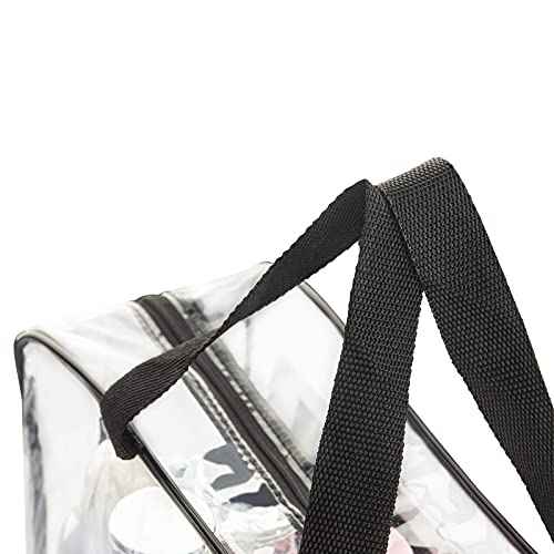 HAOGUAGUA 2-Piece Large Clear Makeup Cosmetic Organizer Bag, Plastic Tote Bags, Waterproof Transparent Handbag Purse