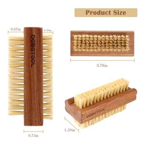 Acacia Wood Nail Brush, 2 Pack Wooden Nail Scrub Brush for Fingernail cleaning,Natural Finger Nail Brush to Clean Under Nails