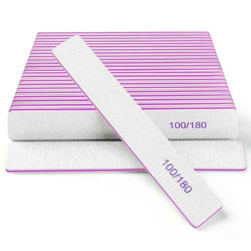 Nail Files (18 Pack), 100/180 Grit Double Sided Emery Boards for Natural & Acrylic Nails, Reusable Manicure for Women & Men, Professional Fingernail Filer & Lima de U?as for Salon & Home Use