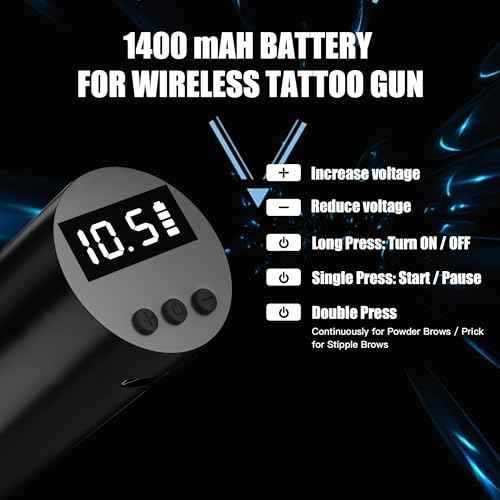 Beginners Microblading Tattoo Gun Kit, Professional Cordless Tattoo Pen & Eyebrow Pencil Set for Makeup Supplies, 1400mAh Semi-Permanent Eyebrow Tattoo Machine with 50Pcs Needles (Black)
