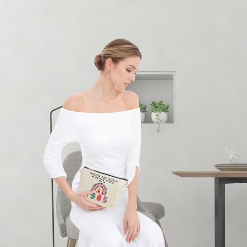 ancpeany 40th Birthday Gifts for Women, Her, 40th Birthday Decorations Makeup Bags, 1985 Anniversary 40 Year Old Gift Ideas for Mom, Wife, Sister, Best Friends, Mothers Day Small Cosmetic Travel Bag