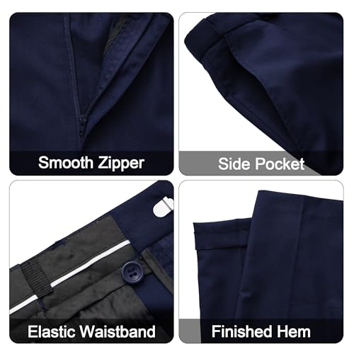 MAGE MALE Mens 3 Piece Suits Slim Fit Tuxedo Suit Set Soild Prom Wedding Suits One Button Blazer Vest Pants Set with Bow Tie