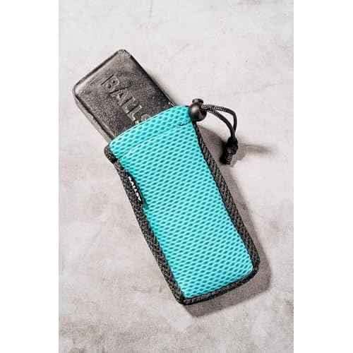 Ballsy Handy Shower Tool - Sud Sack Soap Pouch, Exfoliating Sponge for Baths and Showers - Compatible with Related Bars, Blue