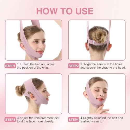 V Line Lifting Face Mask for Sleeping, Reusable Double Chin Reducer for Women, Jaw Exerciser for Face Slimming and Sagging Prevention, Medium
