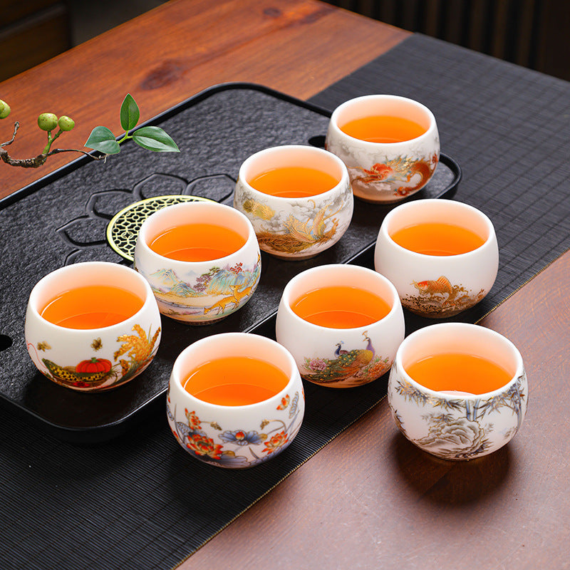 Dragon Year Gift Mutton Fat Jade Ceramic Cup - Single Drinkware