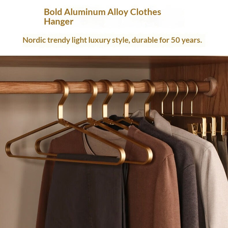 Stainless Steel Clothing Hanger Set - Home Wardrobe Storage, Durable & Elegant