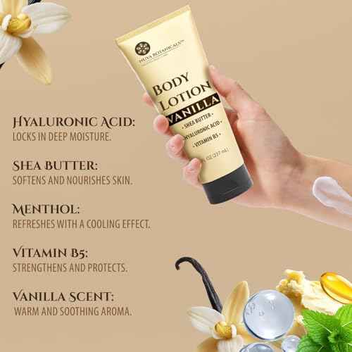 Vanilla Body Lotion for Women Dry Skin - Vanilla Lotion for Women with Hyaluronic Acid - Body Cream for Women with Shea Butter - Moisturizing and Hydrating Vanilla Body Care (8 fl oz)