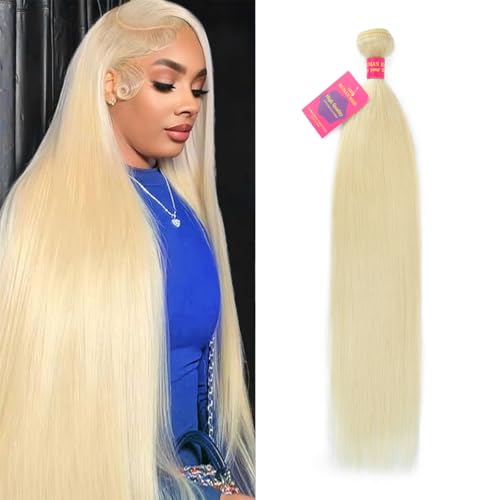 613 Bundles Blonde Bundles Human Hair 30 Inch 613 Straight bundles 100% Unprocessed 12A Grade Brazilian Virgin Hair Bundles 1 Bundle Human Hair 613 Blonde Bundle