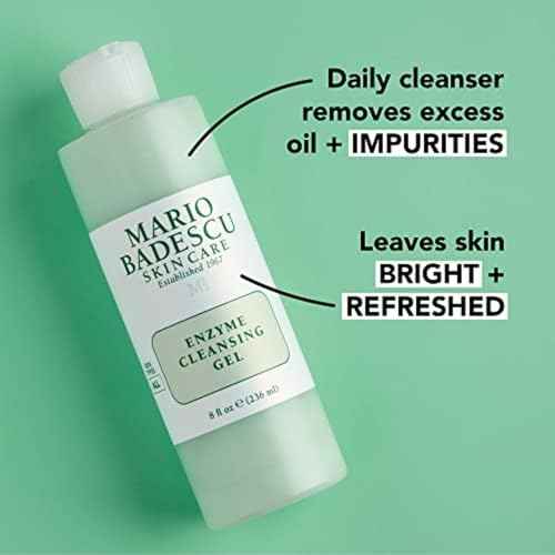Mario Badescu Enzyme Cleansing Gel Face Wash, Oil-Free Facial Cleanser with Papaya Enzyme & Grapefruit Extract, Exfoliating Skin Care for All Skin Types, Removes Excess Oil & Impurities