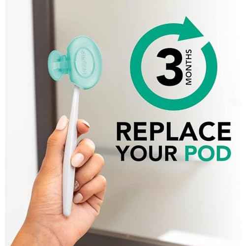 Steripod Clip-On Toothbrush Protector with Peppermint Essential Oils, Keeps Toothbrush Fresh and Clean, Travel Accessories, Fits Most Manual and Electric Toothbrushes, 2 Count