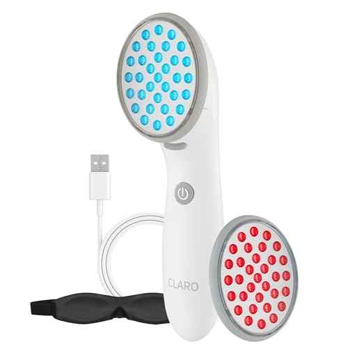 Spa Sciences CLARO Clinically Proven Blue & Red LED Acne Treatment Light Therapy System-FDA Cleared-Rechargeable- Professional Home Acne Healing/Clearing Treatment