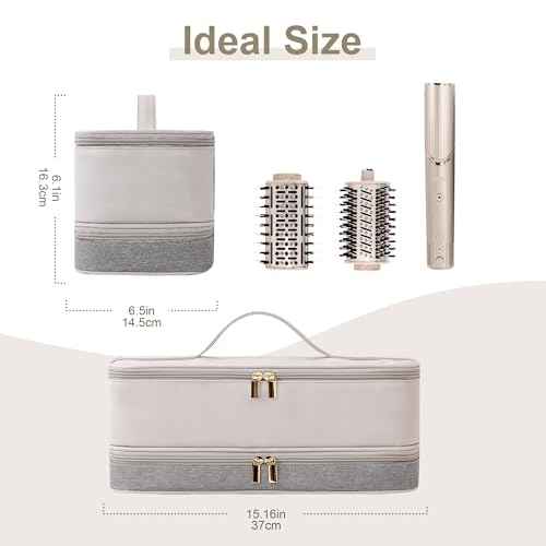 Travel Carrying Case for Dyson Shark Flexstyle Revlon Hair Dryer Airwrap, Double-Layer Dyson Airwrap Travel Case, Portable Shark Hair Tools Storage Bag for Airwrap Styler and Attachments
