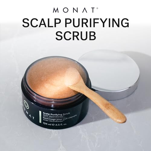 MONAT Scalp Purifying Scrub - w/Rejuveniqe¢ç Deeply Cleanses, Purifies & Soothes Leaving Hair Cleansed & Fresh. Dissolves Dead Skin Cells & Restores Balance to the scalp. - Net Wt. 134 ml/4.5 fl. oz.