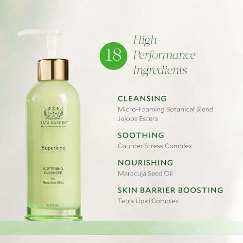 Tata Harper Superkind Softening Cleanser, Gentle Cleanser for Sensitive Skin, Hypoallergenic Skincare, Fragrance Free, Natural Skincare, Dermatologist Tested, Vegan, 125ml