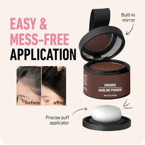 Instant Hair Powder, Hair Powder for Women and Men, Fills in Hairline, Easy to Apply and Color(Dark Brown)