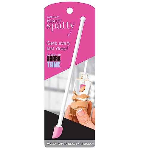 Spatty Last Drop Mini Makeup Spatula (6 Inch Pink) Shark Tank Mom Made Scrapes Foundation, Lotion, Cosmetics, Beauty Products, Perfect Gifts for Women, Teen, Grandma, Stocking Stuffers Under 6 Dollars