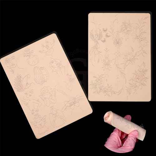 1pc Premium Silicone Tattoo Training Pad Double Side Pre-Printed Pink Tiny Tattoo Practice Skin for Body Art Tattoo Training