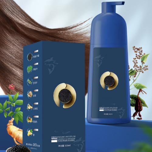 Hair Dye Shampoo, Caviar Protein Hair Dye, Caviar Hairs Colour Cream, Long-Lasting, Natural Plant-Based Hairs Coloring Cream for Women Men