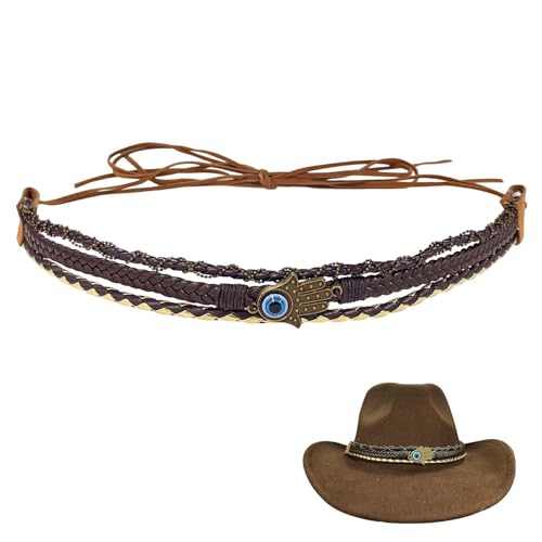 Cowboy Hat Bands for Men Women, Leather Hatbands Belt for Cowboy/Western/Fedora/Cowgirl Hats