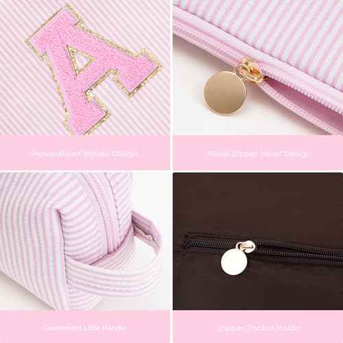 Birthday Christmas Gifts for 10 11 12 13 14 15 16 17 18 Years Old Girl,Stocking Stuffers Makeup Bag Cosmetic Bag Set,Teen Girls Teacher Gift Trendy Stuff Toiletry Bag for Women - Pink,A