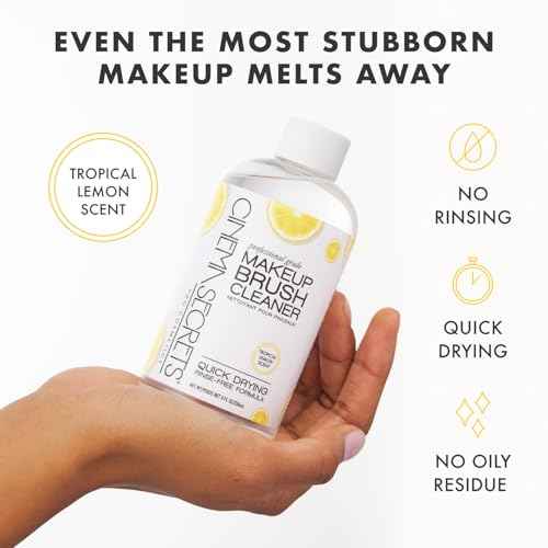Cinema Secrets Original Makeup Brush Cleaner Kit - Professional Cleanser + Cleansing Tin for Makeup Brushes - Quick-Drying, Rinse-Free Formula - Removes Stubborn Waterproof Make Up - Lemon