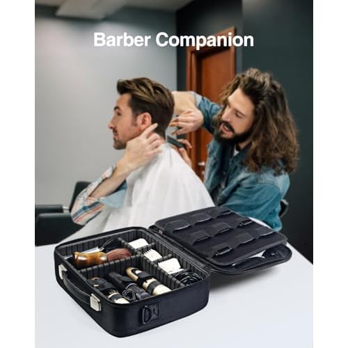 Luxtude Large Barber Case, Barber Bags for Clippers and Supplies, Travel Hair Clipper and Trimmer Case, Barbers Accessories for Wahl 5Star/Hatteker/Oneisal/Andis Grooming Kits, Christmas Gifts